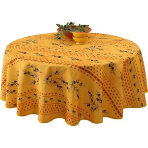 Vlekbestendig Tafelkleed - Ronde Tafel - 1 Stuk - Geel - Ø 160 cm