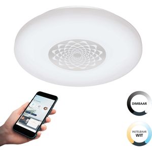EGLO connect.z Capasso-Z Smart Plafondlamp - Ø 34 cm - Wit/Grijs - Instelbaar wit licht - Dimbaar - Zigbee