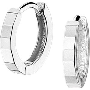 The Jewelry Collection Klapoorringen Vlak - Zilver