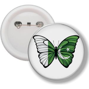 Button Met Speld - Vlinder Vlag Pakistan