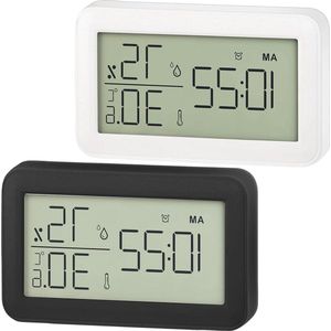 Thermometer hygrometer met wekker - digitale lcd-thermometer hygrometer - vochtigheid wektijden - sluimerfunctie - temperatuurweergave - luchtvochtigheid .