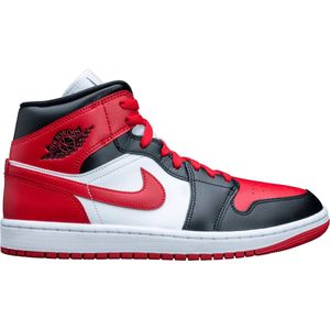 Air Jordan 1 Mid Bred Toe (W) - BQ6472-079 - Maat 42.5 - BRED Zwart Rood - Schoenen