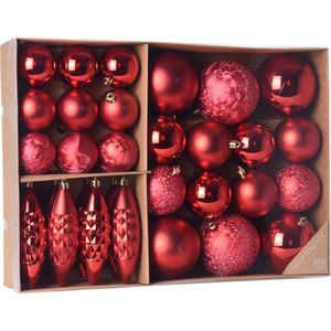 Kerstballenset 31 delig Rood - 31 stuks - Kerstbal - Kerstversiering