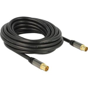DeLOCK 88925 coax-kabel 5 m IEC RG-6/U Zwart