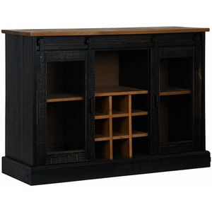 vidaXL Dressoir HALDEN - Hout - Zwart - 112x40x80 cm Dressoir - Halden - Houten Dressoir - Tv Meubel - Opberg Dresser