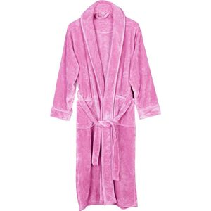 Badjas fleece maat - XL - kleur - roze