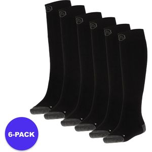 Apollo (Sports) - Skisokken kind - Plain - Unisex - Zwart - 35/38 - 6-Pack - Voordeelpakket