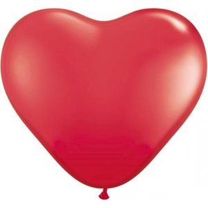 Ballonnen hart rood 30cm - 100 stuks
