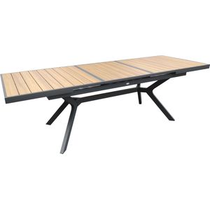 Oviala - Rechthoekige uitschuifbare tuintafel 187/250 cm in aluminium