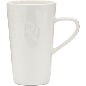 Riviera Maison Theemok, Mok met oor, Drinkbeker, RM logo - RM Monogram Coffee Mug 400 ml - wit - Porselein