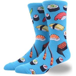 Sushi sokken - Blauw - Unisex - One size fits all - Sushi cadeau - Cadeau voor mannen en vrouwen