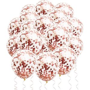 Confetti Ballonnen Luxe Feest Verjaardag Bruiloft Versiering Rose Goud Papier Confetti Ballon - Rose Goud 25 Stuks