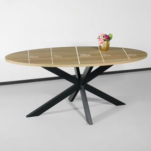 Eettafel ovaal 180cm Rato lichtbruin ovale tafel