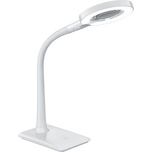 LED Bureaulamp - Tafelverlichting - Trion Lumpa - 5W - Warm Wit 3000K - Rond - Mat Wit - Kunststof