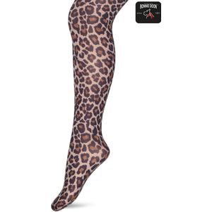 Bonnie Doon Kinder Panty met Panterprint 50 Denier maat 152/158 - Meisjes Panty - Bruine Panter Print - Panty Kinderen 50 den - Tiener Panty - Feestelijk - Stoer - Kids Printed Leopard Tights - Toffee - BN953962.378