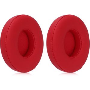 kwmobile 2x oorkussens geschikt voor Beats Solo 2 Wireless / 3 - Earpads voor koptelefoon in rood