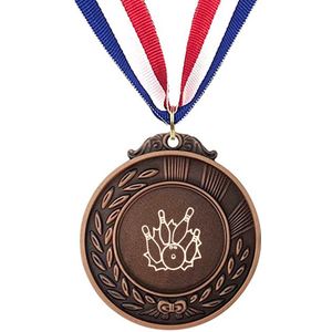 Akyol - bowlen medaille bronskleuring - Bowlen - sporters - inclusief kaart - sport cadeau - sporten - leuk kado voor je sporter om te geven