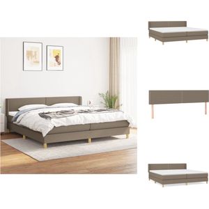 vidaXL Boxspringbed - Luxe - Bedden - 203 x 203 x 78/88 cm - Pocketvering matras - Middelharde ondersteuning - Huidvriendelijk topmatras - Bed