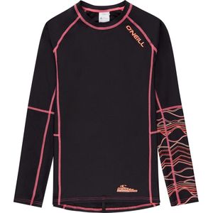 O'Neill Logo Long Sleeve Shirt Skins  Surfshirt - Maat 140  - Vrouwen - zwart/roze/oranje