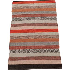 Vloerkleed/Carpet Gestreept Modern Bruin/Rood 180 x 120 cm