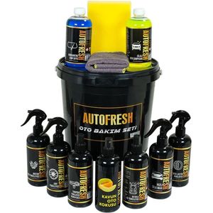Autowas AutoFresh 12-delige legendarische autowas-onderhoudsset Fırsat Full Auto Care-reinigingsset met emmer