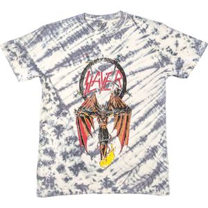 Slayer - Winged Crucifix Heren T-shirt - M - Multicolours/Blauw