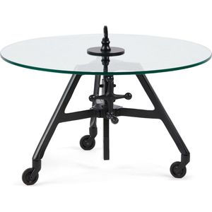 Riviera Maison Bricklane Coffee Table Dia 70 Black - Glas, IJzer - Zwart - 70.0x70.0x40.0 cm
