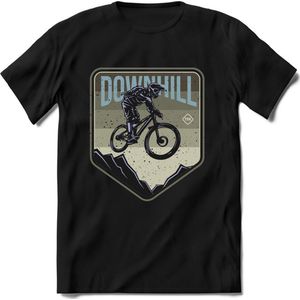 Downhill | TSK Studio Mountainbike kleding Sport T-Shirt | Grijs | Heren / Dames | Perfect MTB Verjaardag Cadeau Shirt Maat XXL