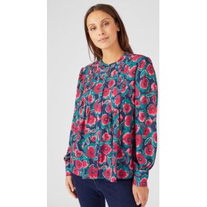 Damart - Overhemdblouse van soepele crêpestof met reliëf - Dames - Blauw - 38
