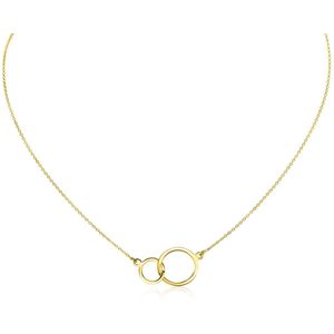 ZINZI Gold 14 karaat gouden jasseron ketting ronde vormen 42cm ZGC113