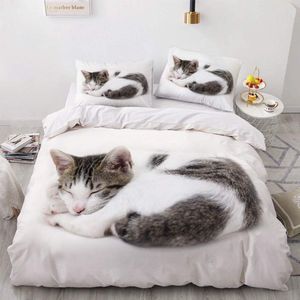 Boraboi® Beddengoedset voor Kinderen met Kattenpatroon en Ritssluiting in Diverse Maten