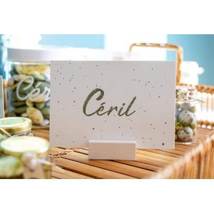 5x Handgemaakte rechthoekige kaarthouder in Smaragdgroen voor het presenteren van geboortekaartjes, visitekaartjes, uitnodigingen, menukaarten en foto's - Decoratief - Geboorte - Decoratie - Huwelijk - Doopsuiker - Communie - Lentefeest