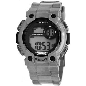 Coolwatch CW.277 Kids Horloge Pilot Zilver Digitaal