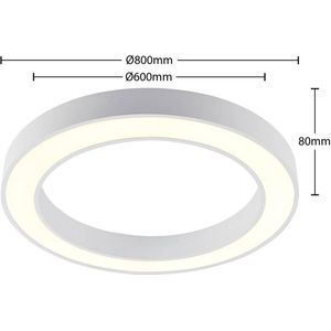 Arcchio - LED plafondlamp - 1licht - aluminium, kunststof - H: 8 cm - wit - Inclusief lichtbron