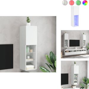 vidaXL Tv-meubel - Tv-meubelen - Tv Kast - Opbergkast - Tv-meubel met LED-verlichting 30,5x30x102 cm wit