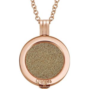 Quiges Munthouder met Ketting en Munt 25mm Glitters Goudkleurig - RVS Roségoudkleurig - EPRHZ236