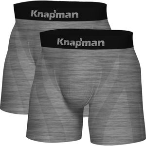 Knapman Ultimate Comfort Boxershorts Twopack | Grijs Melange | Maat XL