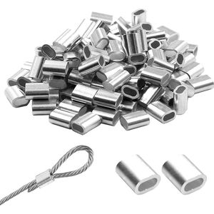 120 stuks aluminium persklemmen - 3mm kabelklemmen - zilveren verzegelingen