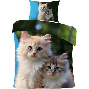 iSleep Dekbedovertrek Kittens - Eenpersoons - 140x200/220 cm - Multi