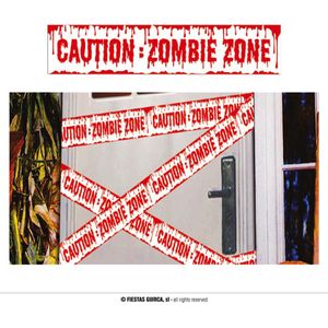 Fiestas Guirca - Markeerlint CAUTION (6 meter) - Halloween - Halloween Decoratie - Halloween Versiering