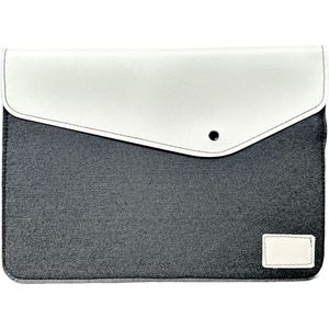 Vilt Laptop Sleeve 13.3 / 14 / 15 tot 16 inch - Dames/Heren - Laptophoes met Etui voor Accessoires - Laptopsleeve - Tas - Wit / Zwart