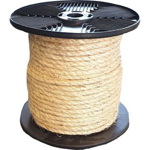 Sisaltouw - sisal - touw - 4mm x 220mtr - haspel ( voor o.a. krabpalen )