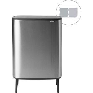 Brabantia Bo Touch Bin Hi Prullenbak - 2 x 30 liter - Afvalscheiding - Matt Steel Fingerprint Proof