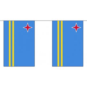 3x Buiten vlaggenlijn Aruba 3 meter - Arubaanse vlag - Supporter feestartikelen - Landen decoratie en versieringen