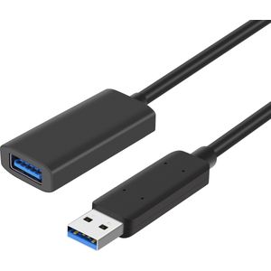 NÖRDIC USB3-C005 Actieve USB-A verlengkabel - Male naar female - USB3.2 - 10Gbps - 5 m - Zwart