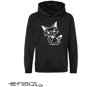 Be Friends Hoodie - Vos - Kinderen - Zwart - Maat 5-6 jaar