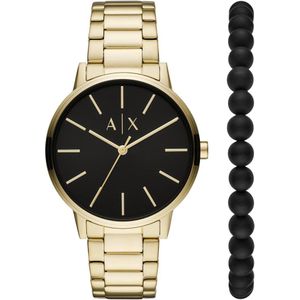 Armani Exchange AX7119 Herenhorloge Geschenkset 42 mm - Goudkleurig