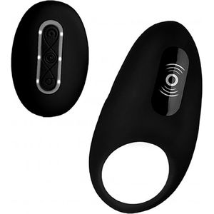 Vibrating Cock Ring with Remote Control - Black