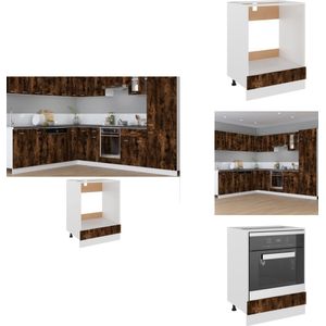 vidaXL Ovenkast - Ovenkasten - Ovenbehuizing. Ovenbehuizingen - Keukenovenkast - Ovenkast 60x46x81-5 cm bewerkt hout gerookt eikenkleurig