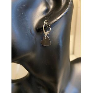 Zilverkleurige oorringetjes met spiegelhartje | Moederdag | Verjaardagscadeau| Cadeautje| Valentijnsdag| Kado | sieraden | vaderdag | oorbellen | oorsieraden